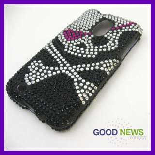 for Sprint Samsung Galaxy S2 Epic 4G Touch   Pirate Skull Bling Hard 