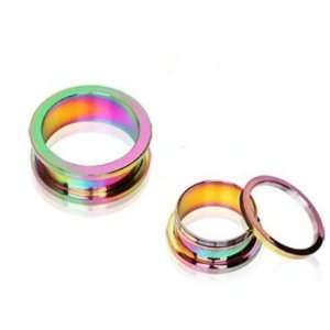   Titanium Screw Fit Ear Plugs Anodized Tunnels Gauges  0G 8MM: Jewelry