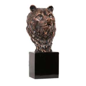 Overlook Bear Head Bronze Finish Statue, 10 inches H 