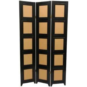 Oriental Furniture Double Sided Photo Display Room Divider in Black SS 