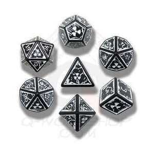  Carved Nuke Dice Set (Black and White) Toys & Games