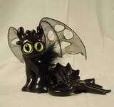 NIGHT FURY Toothless Polymer Clay Sculpture OOAK How to Train Your 