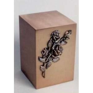  3 Bud Stem Rose Cast Bronze Cremation Urn