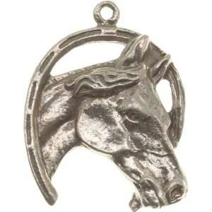  Pewter Horse and Shoe Pendant Arts, Crafts & Sewing