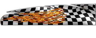 Checkered racing flag flame go kart race car vinyl graphic decal wrap 