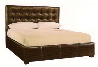 Upholstered Leather Button Tufted Bed  