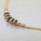   14k Yellow Gold 0.75ctw Sapphire & Diamond Trim 16 Vintage Necklace
