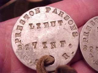 WWI US ARMY DOUGHBOY Matched Pair DOG TAGS  