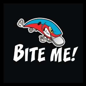  Fishing   Blue/Red Bite Me! Lure Decal for Cars Trucks 