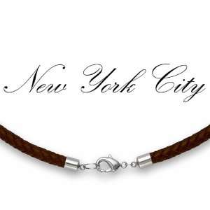    4mm Brown Braided Leather Cord Necklace Choker 14 
