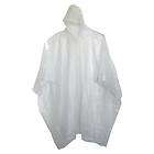 Clear Vinyl Reusable All Weather Rain Hooded Poncho   50 x 80