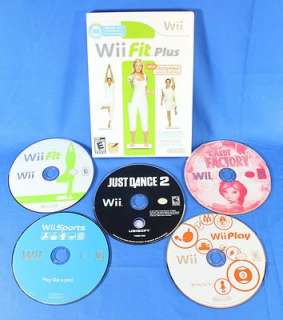   of 6 Nintendo Wii Games   Just Dance 2 Wii Fit Plus Wii Sports & Play