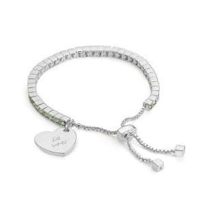    Personalized Birthstone Lariat Bracelet   August Gift Jewelry
