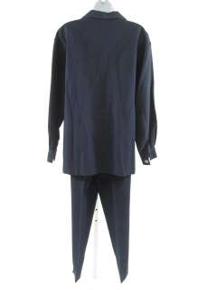 AUTH PRADA Navy Blue Jacket Blazer Pants Suit Sz 44  
