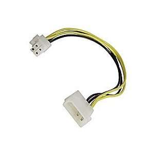 12in White Power Cable with Molex 4 pin to P4 4 pin Connectors  
