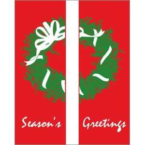   Banner Seasons Greeting Wreath Double Sided Design