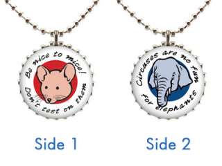 ANIMAL RIGHTS NECKLACE Style #2 Anti Cruelty Lab Testing Liberate 