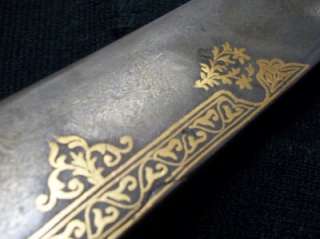   Beautiful Gold Inlaid islamic Indo Persian Shamshir Sword wootz  