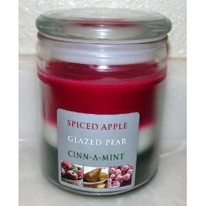  3 Layer Scented Jar Candle (Spiced Apple   Glazed Pear 