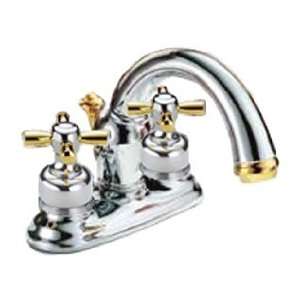  Delta 2585CB 26CB Botanical Chrome & Brass Bathroom Faucet 