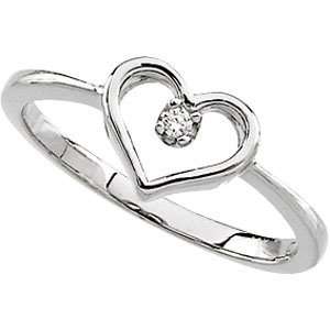  Diamond Heart Promise Ring/14kt white gold Jewelry