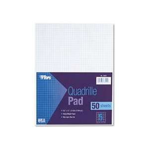 com Quadrille Pads, 5 Squares/inch, 8 1/2 x 11, White, 50 Sheets/Pad 