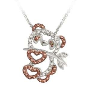    Tone Rose Gold Champagne Diamond Accent Panda Bear Necklace: Jewelry
