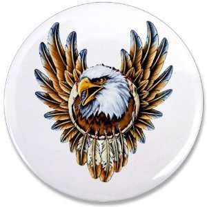  3.5 Button Bald Eagle with Feathers Dreamcatcher 
