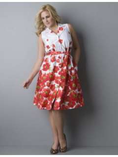LANE BRYANT   Sleeveless floral shirt dress customer reviews   product 