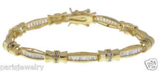 14k Gold Overlay Tennis Diamond Bracelet  