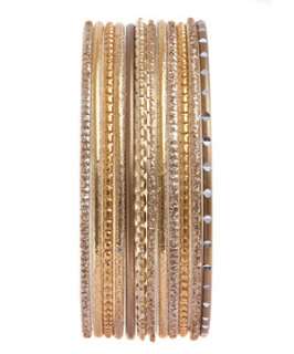 Gold (Gold) Set of Glitter Bangles  250129693  New Look
