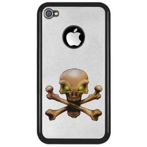  iPhone 4 or 4S Clear Case Black Skull and Crossbones with 
