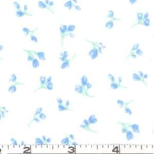  60 Wide Rosy Sprigs Blue Fabric By The Yard Arts 