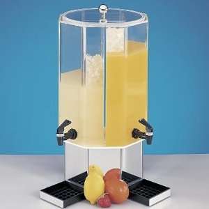 Gallon Octangular Beverage Dispenser   Dual Spigot   Two 2.5 Gallon 