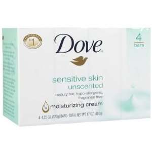  Dove Beauty Bar, Sensitive Skin, 4 ct (Quantity of 5 
