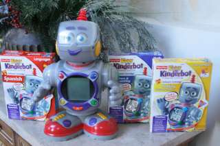 FISHER PRICE * KASEY THE KINDERBOT * W/ 3 CARTRIDGES ~ MATH, READING 