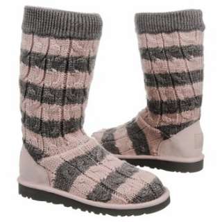 Kids UGG  Classic Tall Stripe Pink/Heathered Grey Shoes 