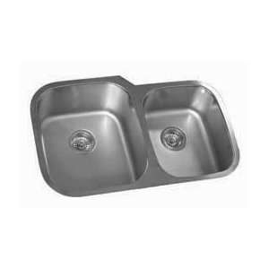 Karran Undermount Double Bowl Kitchen sink w/ Small Bowl On Right Side 