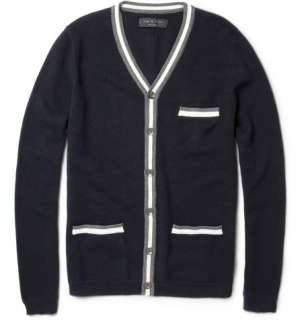   Knitwear  Cardigans  Woven Wool and Cotton Blend Cardigan