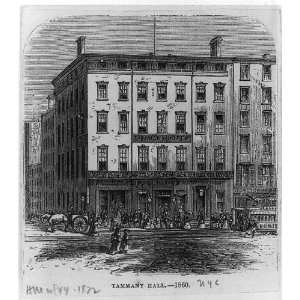  New York City,Tammany Hotel Hall 1860, engraved in 1872 