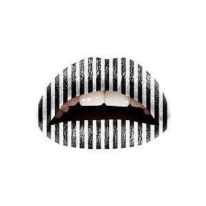 Violent Lips Temporary Lip Tattoos Black & White Stripes (Quantity of 