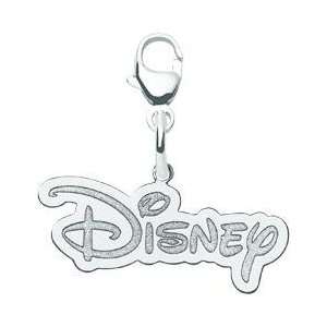  Sterling Silver Disney Logo Lobster Clasp Charm: Jewelry