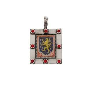  Square Pendant Lion Crest Stamp Cara Singleton Jewelry