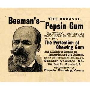  1895 Ad Beeman Chemical Company Pepsin Chewing Gum Ohio 