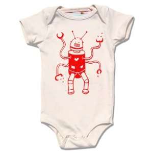  Organic Red Robot, infant body snap suit: Baby