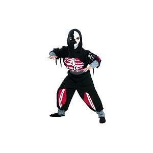 Skeleton Ninja Deluxe Costume Child Large 12 14 : Toys & Games 