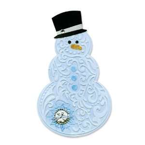   Template with Embossing Folder   Snowman and Hat Arts, Crafts