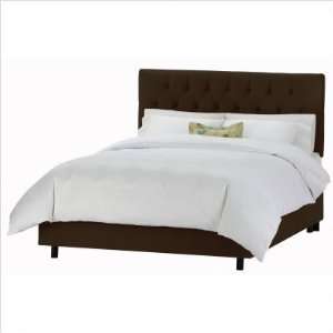  Skyline Furniture 54XBED (Shantung Chocolate) Tufted Bed 