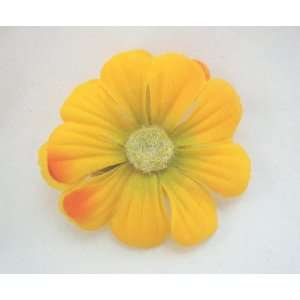  Small Yellow Daisy with Orange Tip Hair Flower Clip 