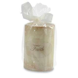 LOVE or HOPE or FAITH Ivory Inspirational 4 Flameless Candle  